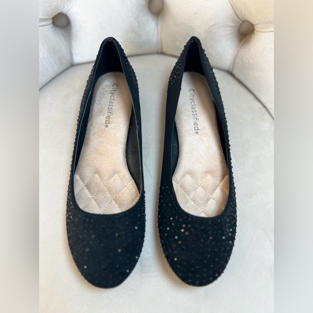 Cityclassified‎ Black Studded Women's Flats Size 7